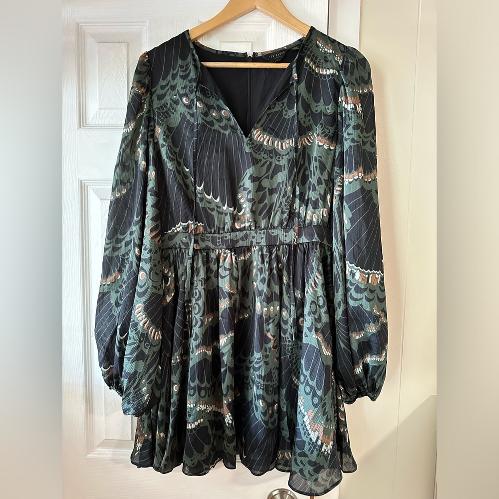 Ted Baker green Butterfly mini dress size 4